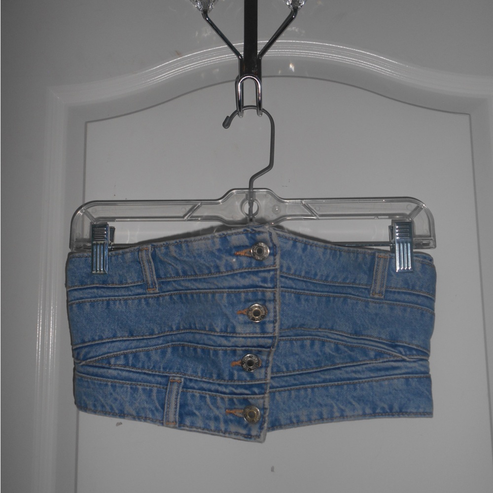Zara denim crop top